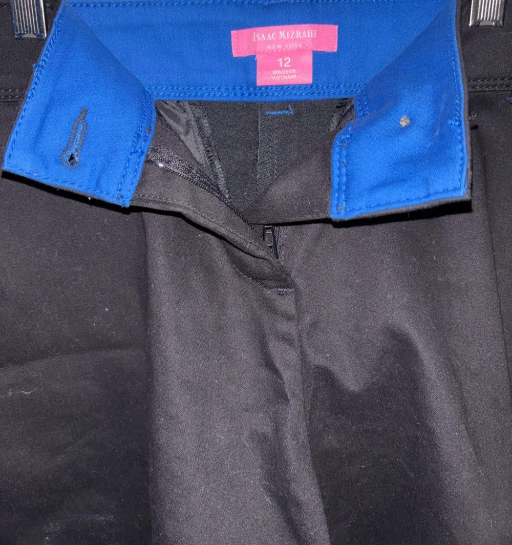 Isaac Mizrahi New York Tailored Shorts Womens 12 Black Chino Structured Casual